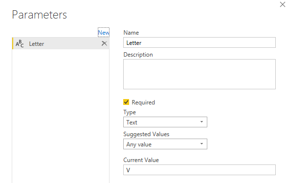 Letter Parameter